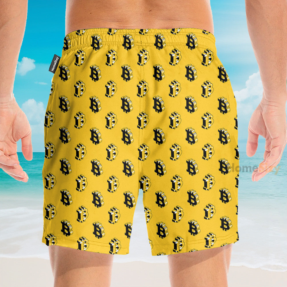 Isometric Bitcoin Cryptocurrency - Hawaiian Shirt & Beach Shorts QT4111801