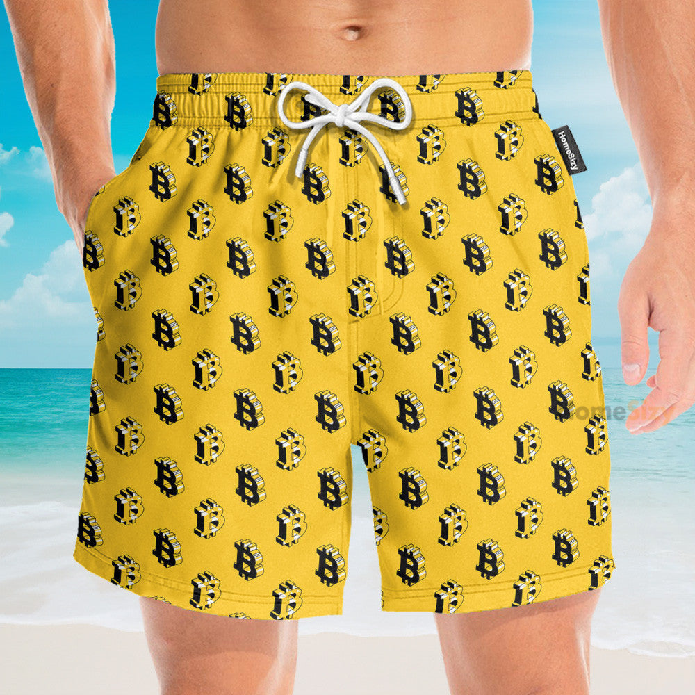 Isometric Bitcoin Cryptocurrency - Hawaiian Shirt & Beach Shorts QT4111801