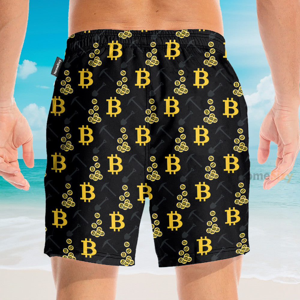 Cryptocurrency Bitcoin Miner Men's Button's Up Shirts - Hawaiian Shirt & Beach Shorts