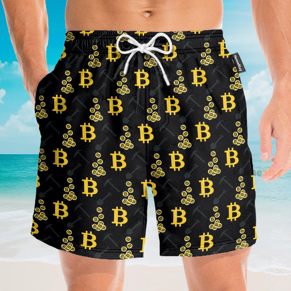 Cryptocurrency Bitcoin Miner Men's Button's Up Shirts - Hawaiian Shirt & Beach Shorts