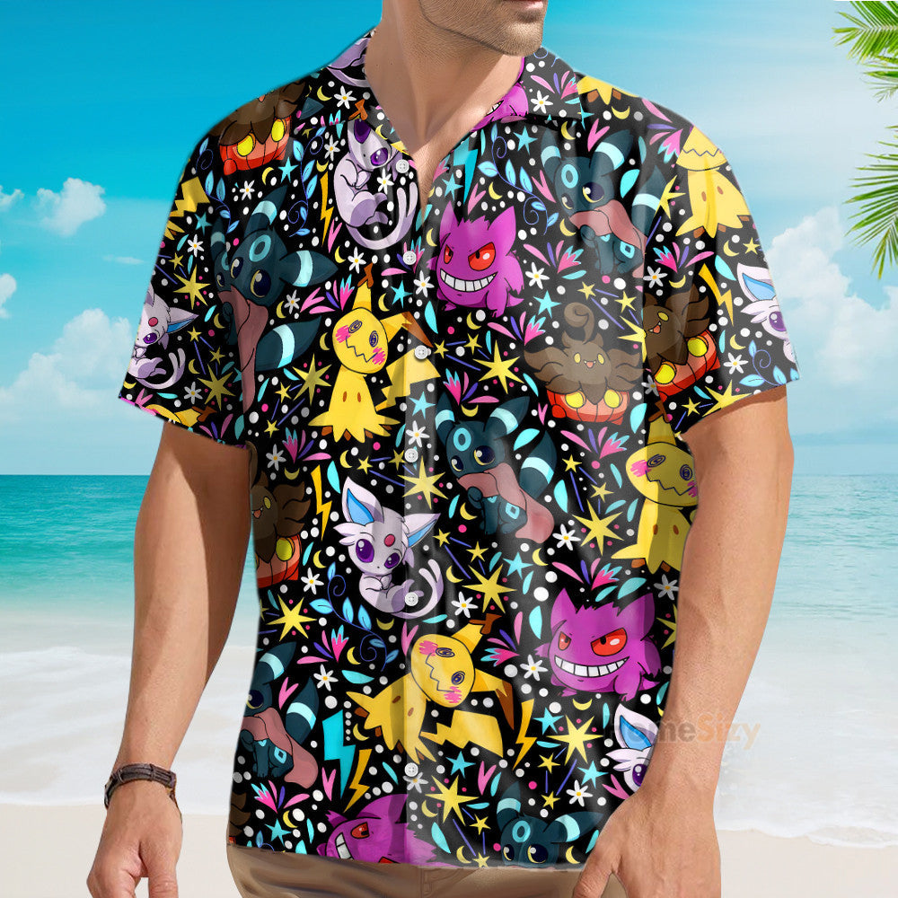 Ghost PoMo Seamless Pattern - Hawaiian Shirt