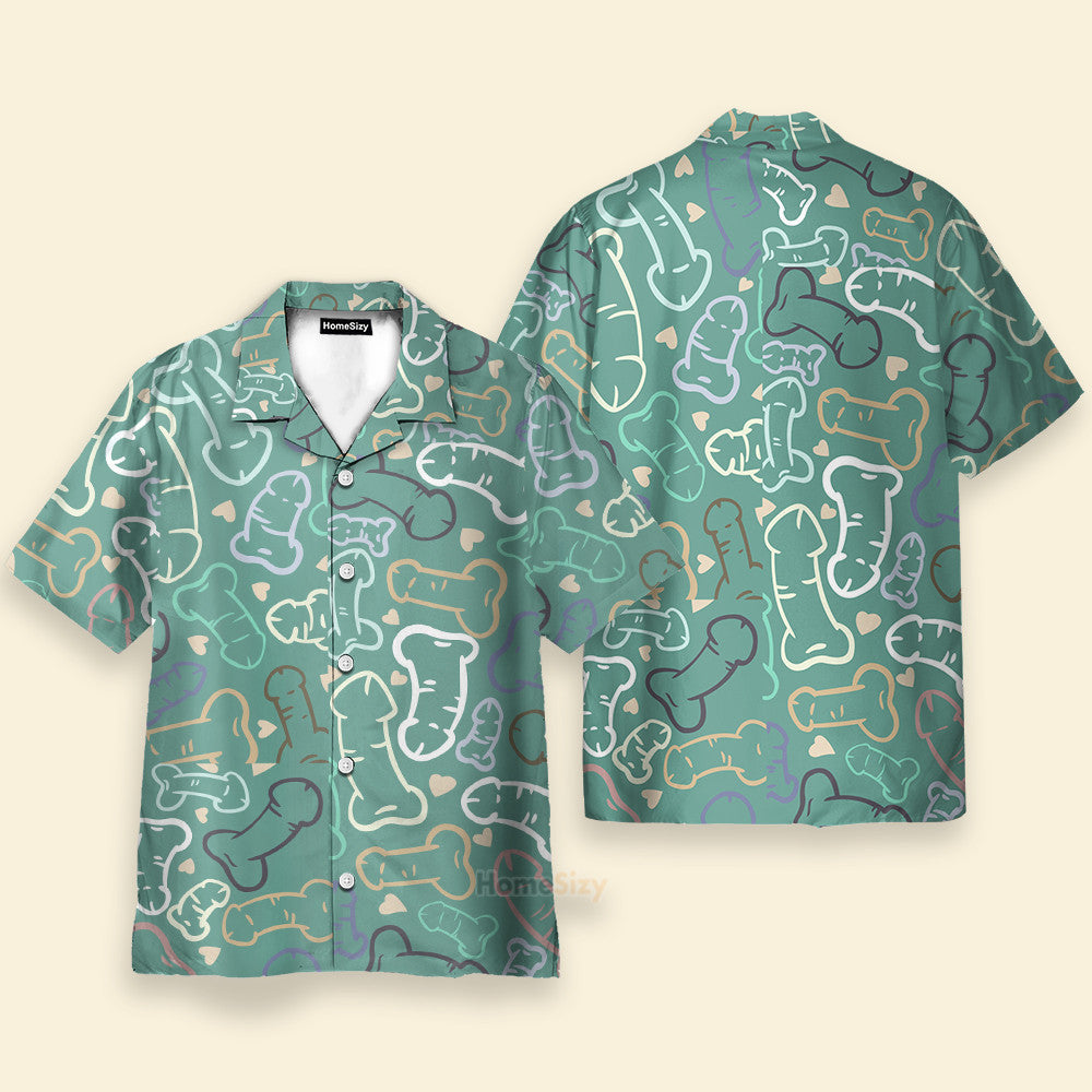 Lot of Cocks Green Pattern - Hawaiian Shirt QT4072403