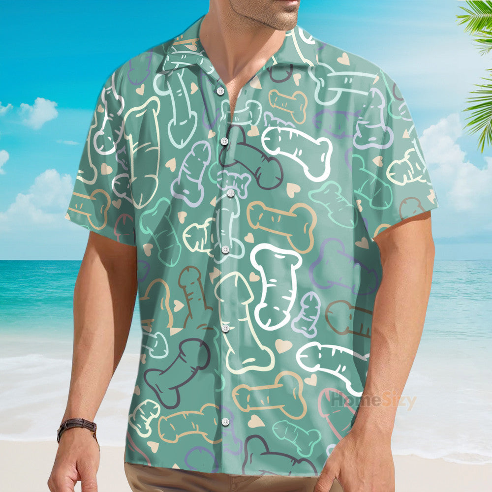 Lot of Cocks Green Pattern - Hawaiian Shirt QT4072403