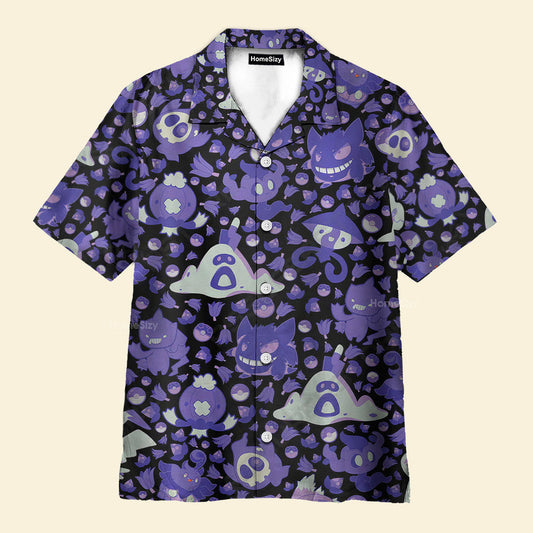 Ghost Purple PoMo Seamless Pattern - Hawaiian Shirt QT4120403