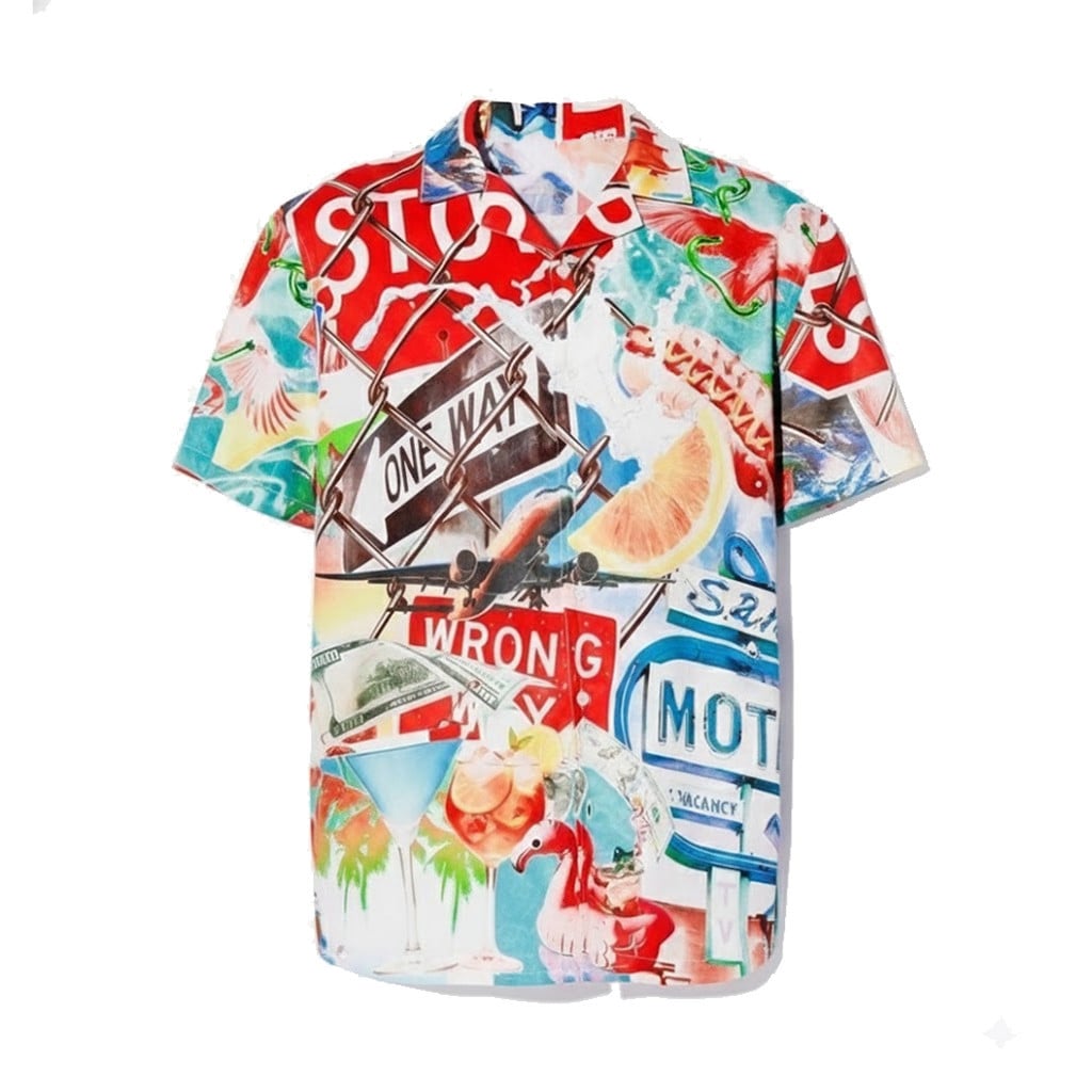 Casablanca Paris Graphic Hawaiian Shirt Tropical Themed Aloha Shirt Gifts For Dad - WearandDecor - Tazila