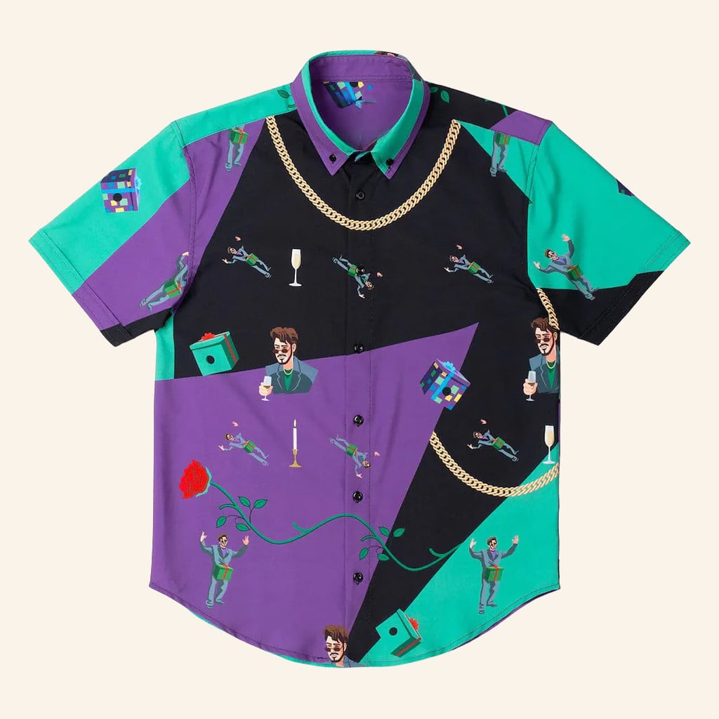 Saturday Night Live Merch SNL 50 x RSVLTS D In A B Button Up Shirt Gifts Ideas For Dad - WearandDecor - Tazila