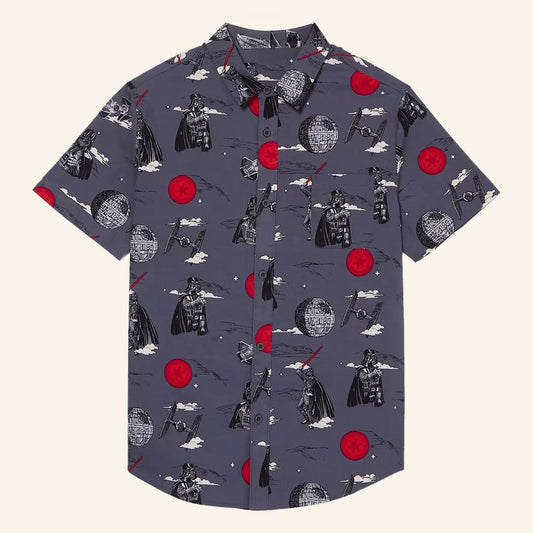 Star Wars Merch Darth Vader Dark Side Button Up Shirt Gifts For Brothers - WearandDecor - Tazila