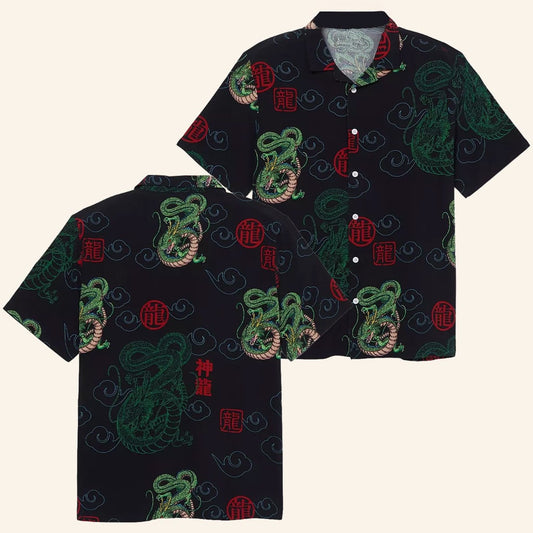 Dragon Ball Z Merch Shenron Button Up Shirt Best Gifts For Anime Lovers - WearandDecor - Tazila