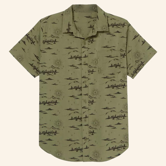 The Lord Of The Rings Merch Mountain Scenes Button Up Shirt Gifts For Friends - WearandDecor - Tazila