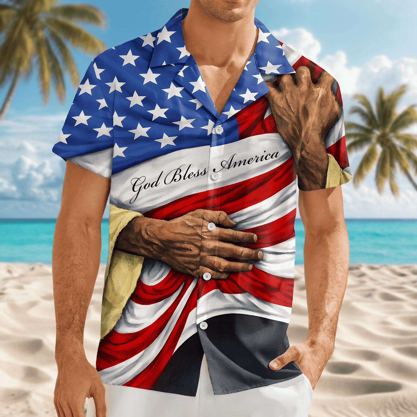 God Bless America Hawaii Shirt America 250 Merchandise Patriotic Gifts For Him - Tazila