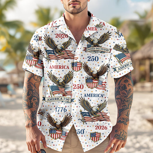 250 Years America 1776-2026 Patriotic Hawaii Shirt America 250 Merchandise Gifts For Patriots - Tazila