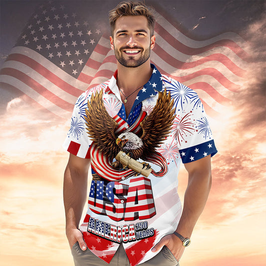 America 250 Years 1776 - 2026 Hawaii Shirt America 250 Merchandise Gifts For Patriotic Dad - Tazila