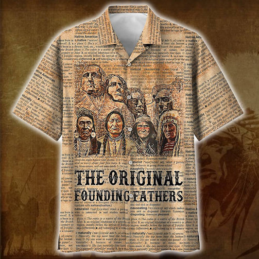 Gifury Native American Aloha Shirt The Original Founding Fathers Hawaiian Shirt Native American Hawaii Shirt 2022