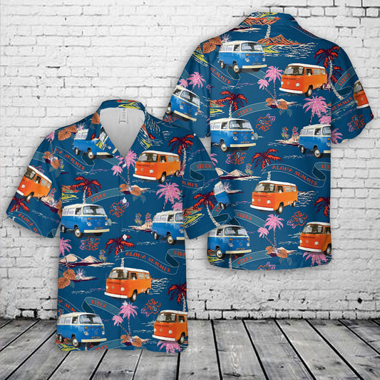 1973 Vintage T2 Bus Camper Hawaiian Shirt