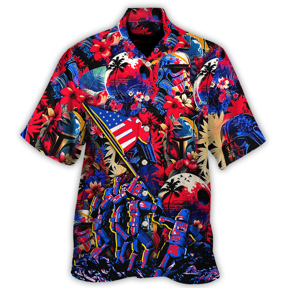 Independence Day Special Stwa Synthwave Tropical Style - Hawaiian Shirt