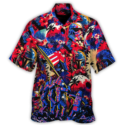 Independence Day Special Stwa Synthwave Tropical Style - Hawaiian Shirt