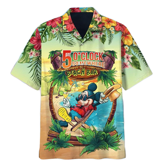 NoClaws MM Hawaii Shirt Disney Beach Bar Its 5 O Clock Somewhere Hawaiian Shirt Colorful Unisex