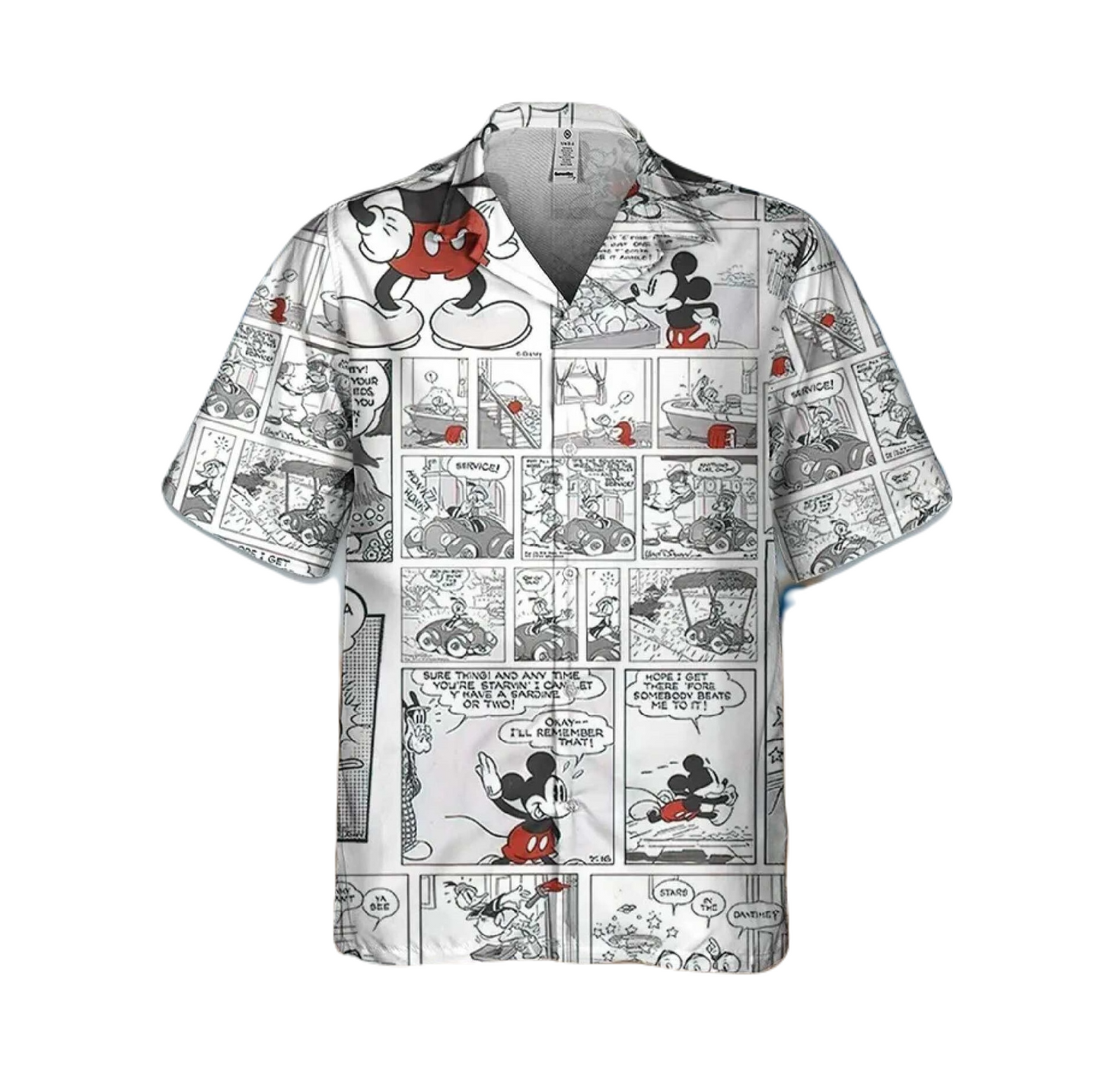 NoClaws MM Hawaii Shirt Disney Retro Comic MM Pattern Hawaiian Shirt White Unisex