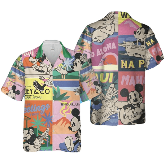 NoClaws MM Hawaii Shirt Disney Vintage MM Aloha Maui Vacation Hawaiian Shirt Colorful Unisex