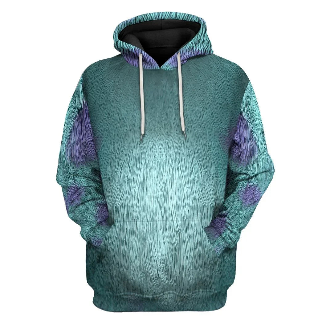 DN Hoodie Sully Monsters Inc Costume T-shirt Blue Unisex Adults New Release