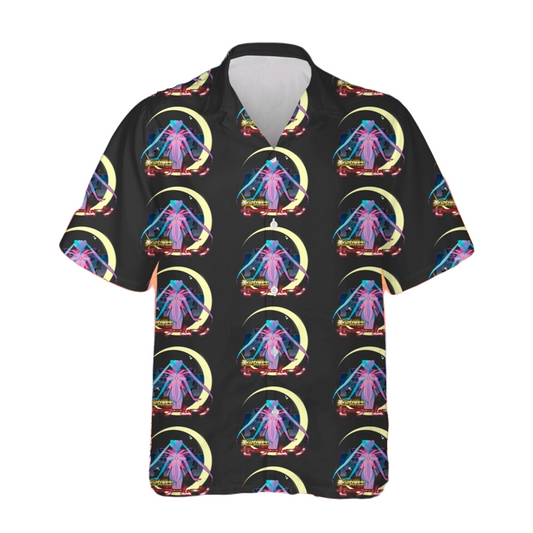 NoClaws NoClaws Sailor Moon Hawaii Shirt Moon Prism Power Pattern Hawaiian Shirt Black Unisex