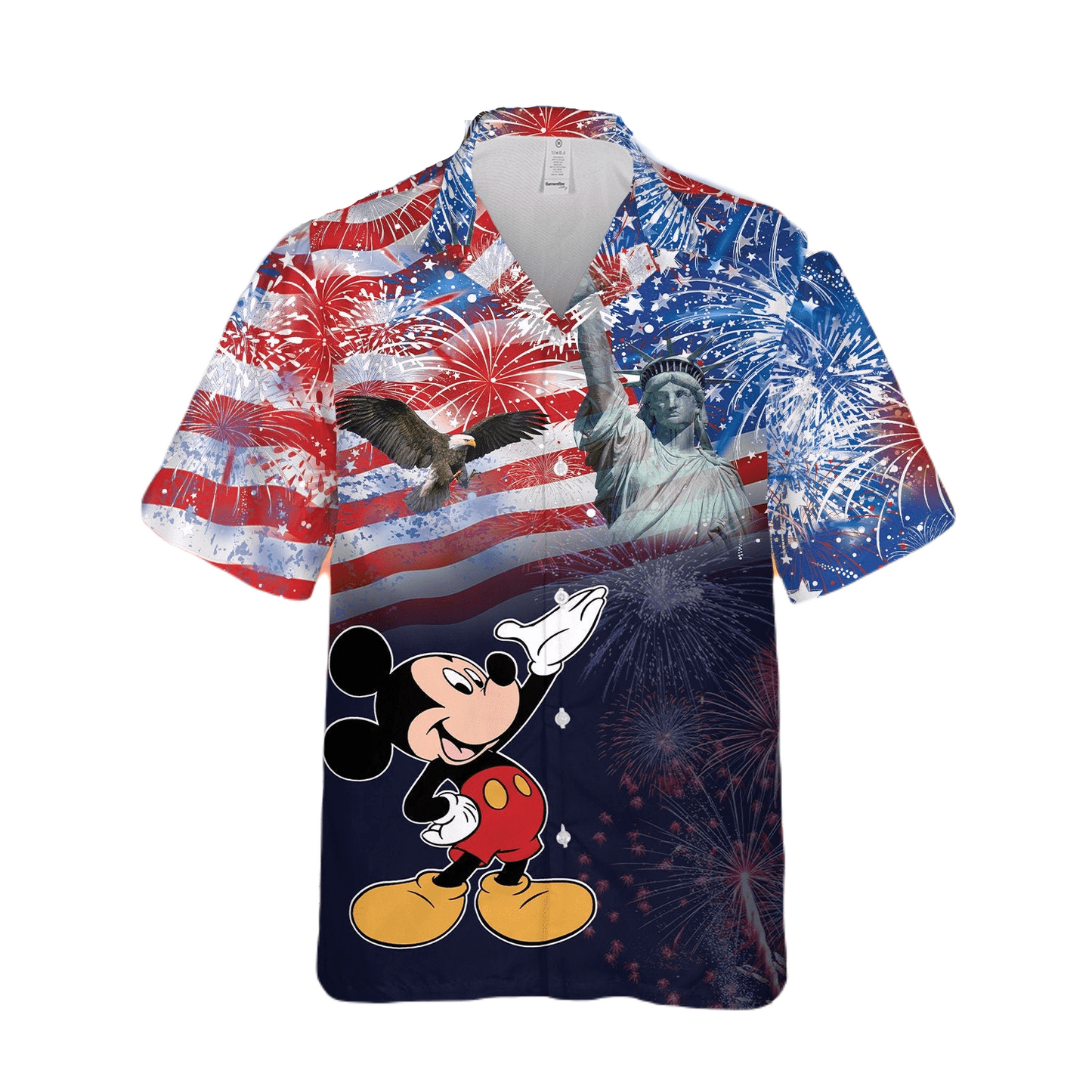 NoClaws MM Hawaii Shirt Disney MM And American Flag Statue Of Liberty Hawaiian Shirt Colorful Unisex