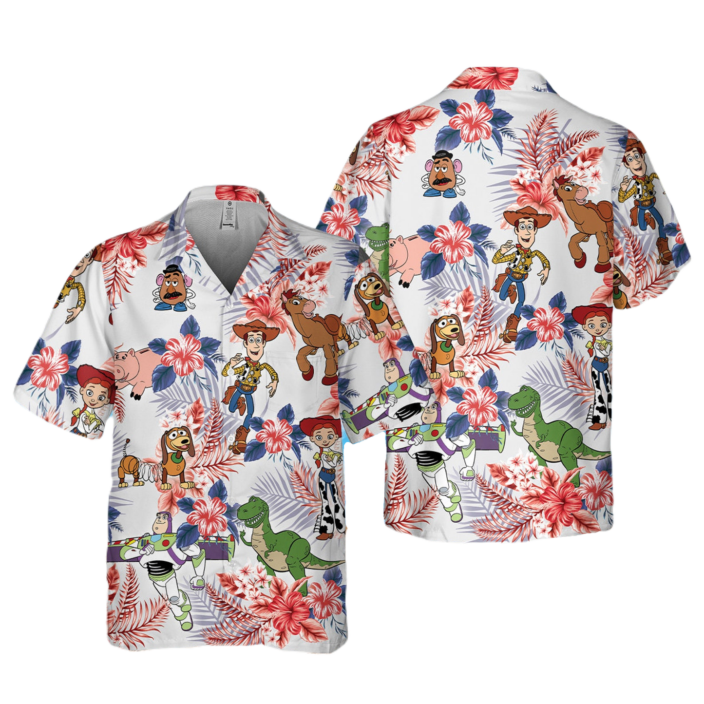 Toy Story Hawaii Shirt Disney Toy Story Characters Hibiscus Flowers Hawaiian Shirt Colorful Unisex