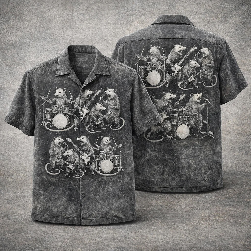 Funny Opossum Band Hawaiian Shirt Rock Band Possum Music Vintage Shirt