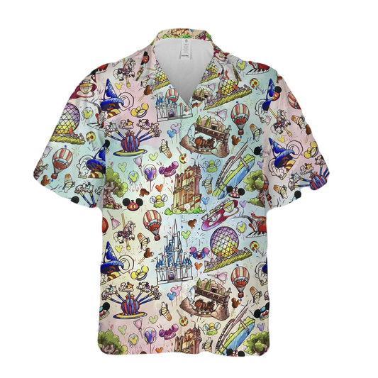 NoClaws Disney Hawaii Shirt Disney World Space Mountain Galaxy Hawaiian Shirt Black Unisex