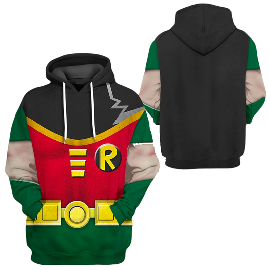 Teen Titan Hoodie Teen Titan Robin Cosplay Costume T-shirt Colorful Unisex Adults New Release