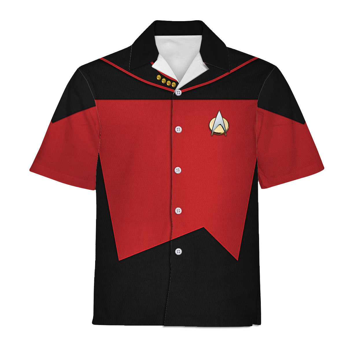 SaTr Picard The Next Generation Red Cool Cosplay Costume - Hawaiian Shirt