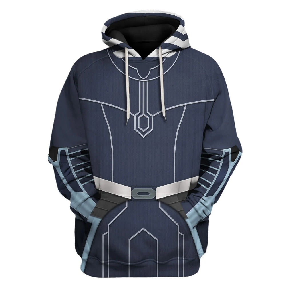 SW Hoodie Ahsoka Tano Costume SW Cosplay T-shirt Blue Unisex Adults