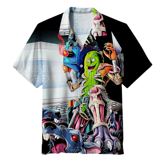 NoClaws Rick and Morty Hawaii Shirt Rick And Morty Cartoon Network Aloha Shirt Colorful Unisex Adults New Release