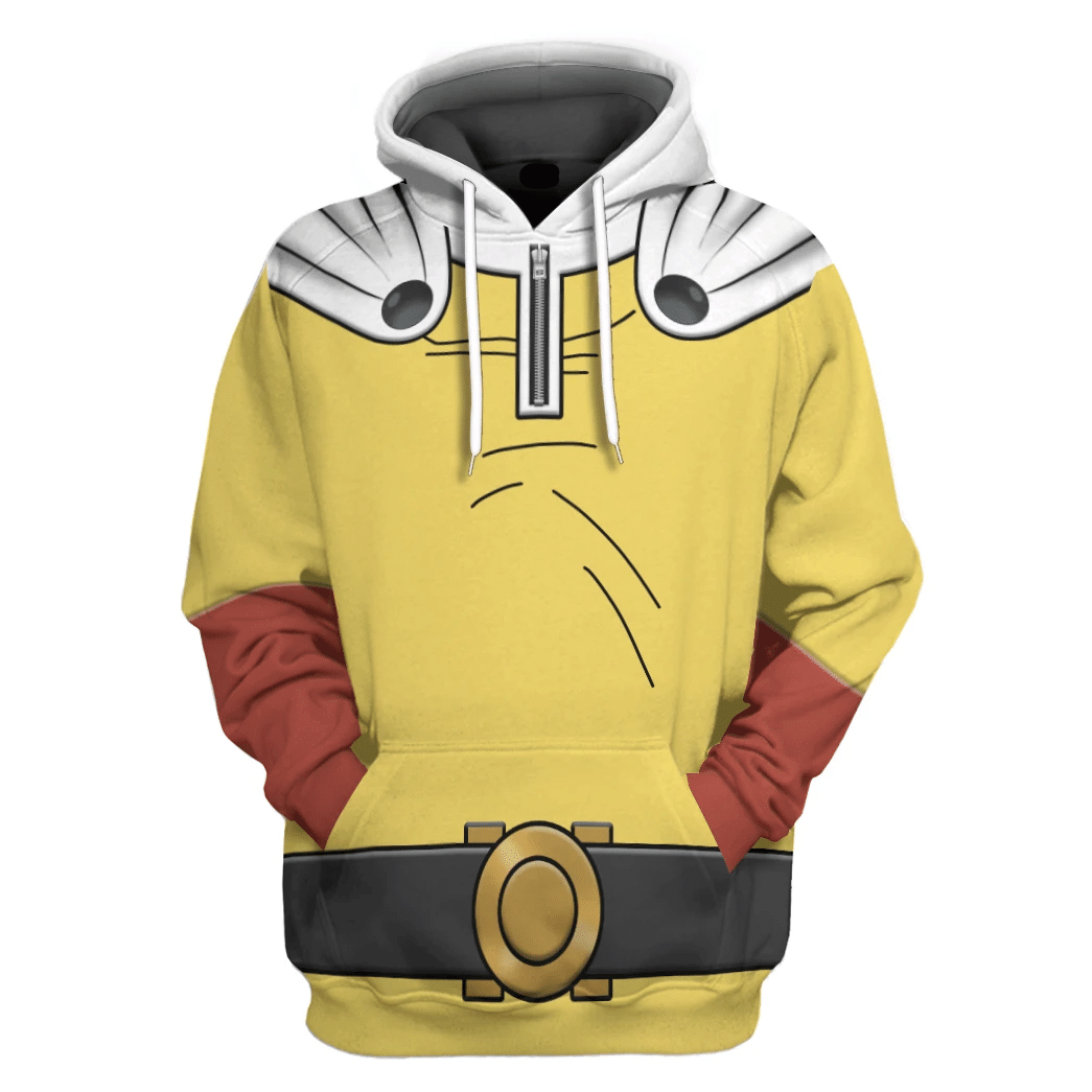 One Punch Man Hoodie Saitama One Punch Man Costume T-shirt White Yellow Unisex Adults New Release