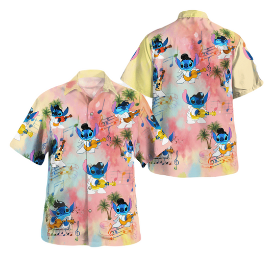 NoClaws Stitch Hawaii Shirt Stitch Singer Star Pattern Aloha Shirt Colorful Unisex Adults New Release