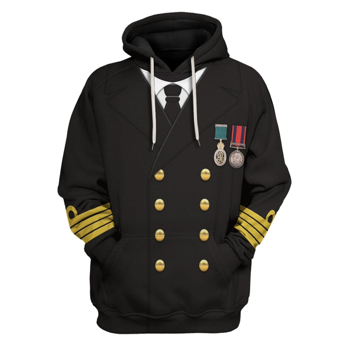 Historical Hoodie Titanic Captain Edward John Smith Costume 3d Black Hoodie Apparel Adult Full Print