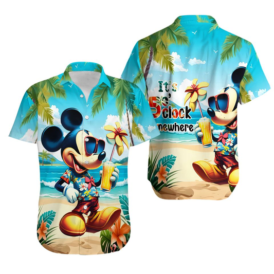 NoClaws MM Hawaii Shirt Disney MM It's 5 O Clock Somewhere Hawaiian Shirt Colorful Unisex