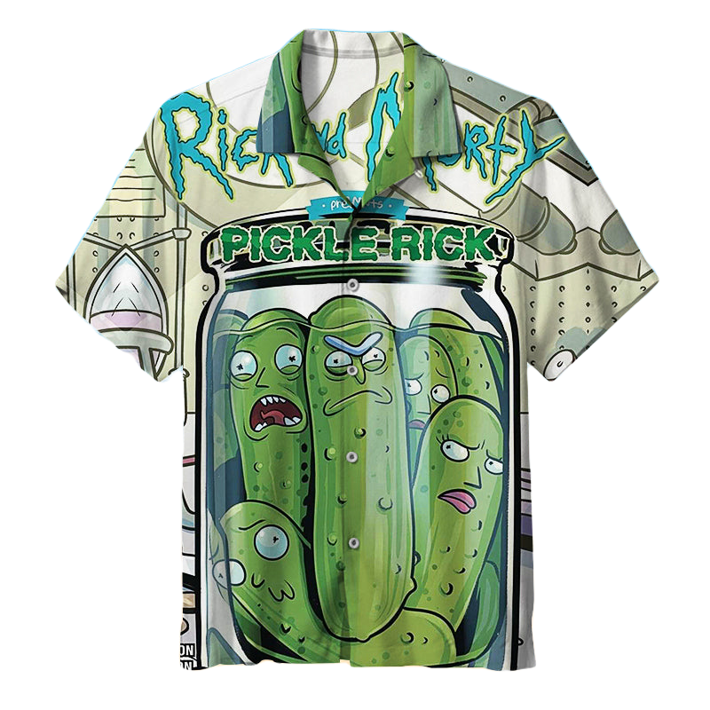 NoClaws Rick and Morty Hawaii Shirt Rick And Morty Pickle Rick Aloha Shirt Green Unisex Adults New Release