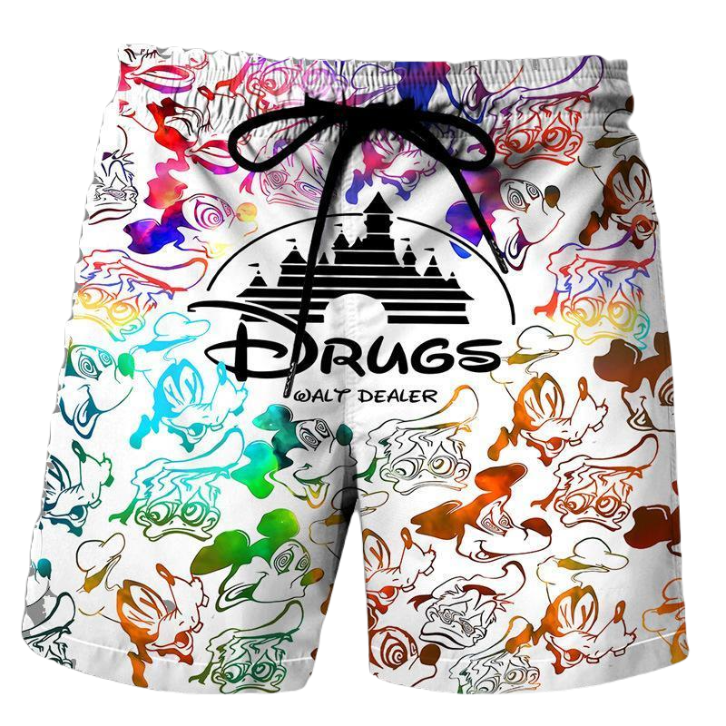 Disney Shorts Walt Dealer Drugs Disney Characters Beach Shorts Colorful