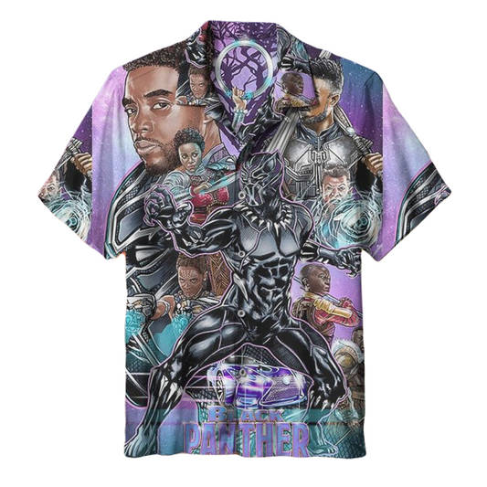 NoClaws Black Panther Hawaii Shirt Marvel Black Panther The Movie Graphic Aloha Shirt Colorful Unisex Adults New Release