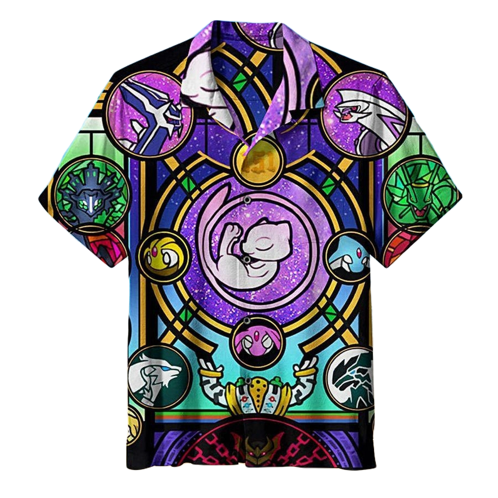 NoClaws Pokemon Hawaii Shirt The Enigmatic Mew Pokemon Aloha Shirt Colorful Unisex
