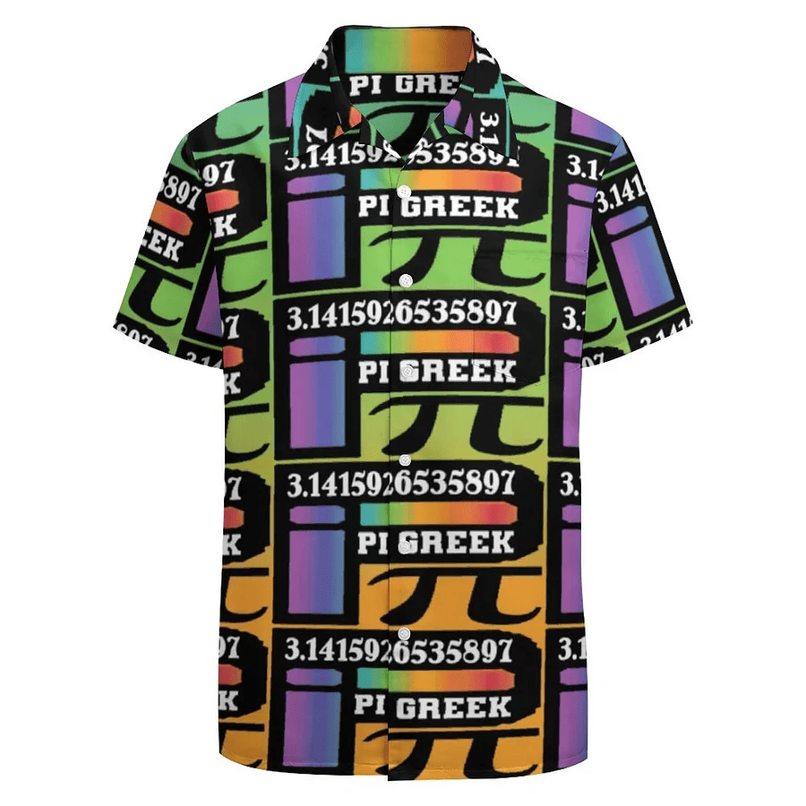 NoClaws Pi Hawaii Shirt Math Pi Greek Letter Symbol Aloha Shirt Colorful Unisex