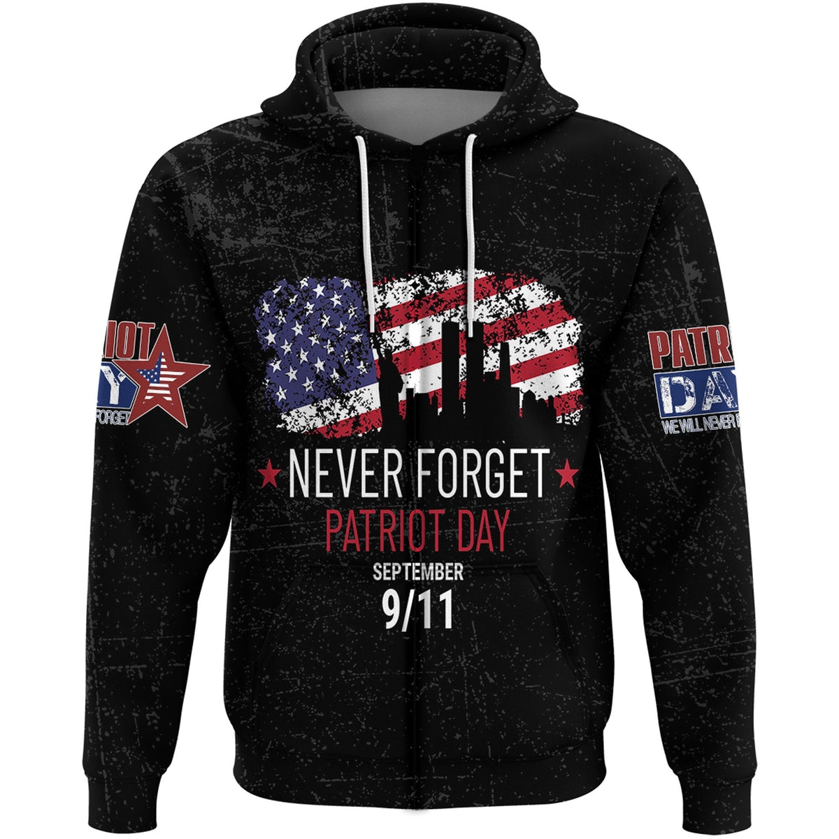 Patriot Day Hoodie Never Forget Patriot Day September 911 Hoodie Black Unisex