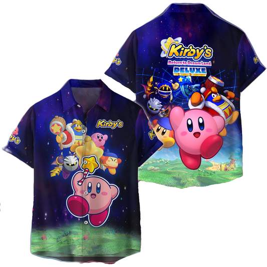 NoClaws NoClaws Kirby Hawaii Shirt Kirby Return To Dreamland Deluxe Hawaiian Shirt Colorful Unisex