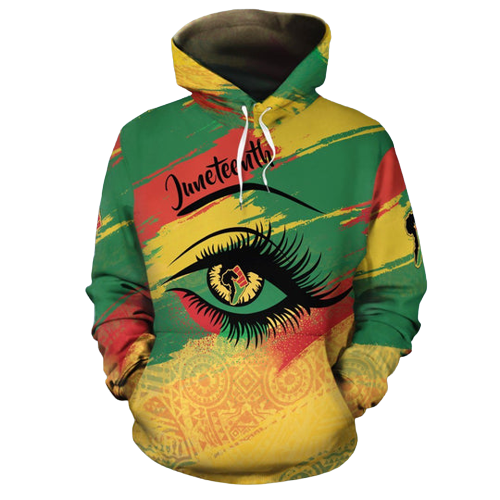 Juneteenth Hoodie The Juneteenth Eye Yellow Red Green Hoodie Apparel Adult Unisex Colorful