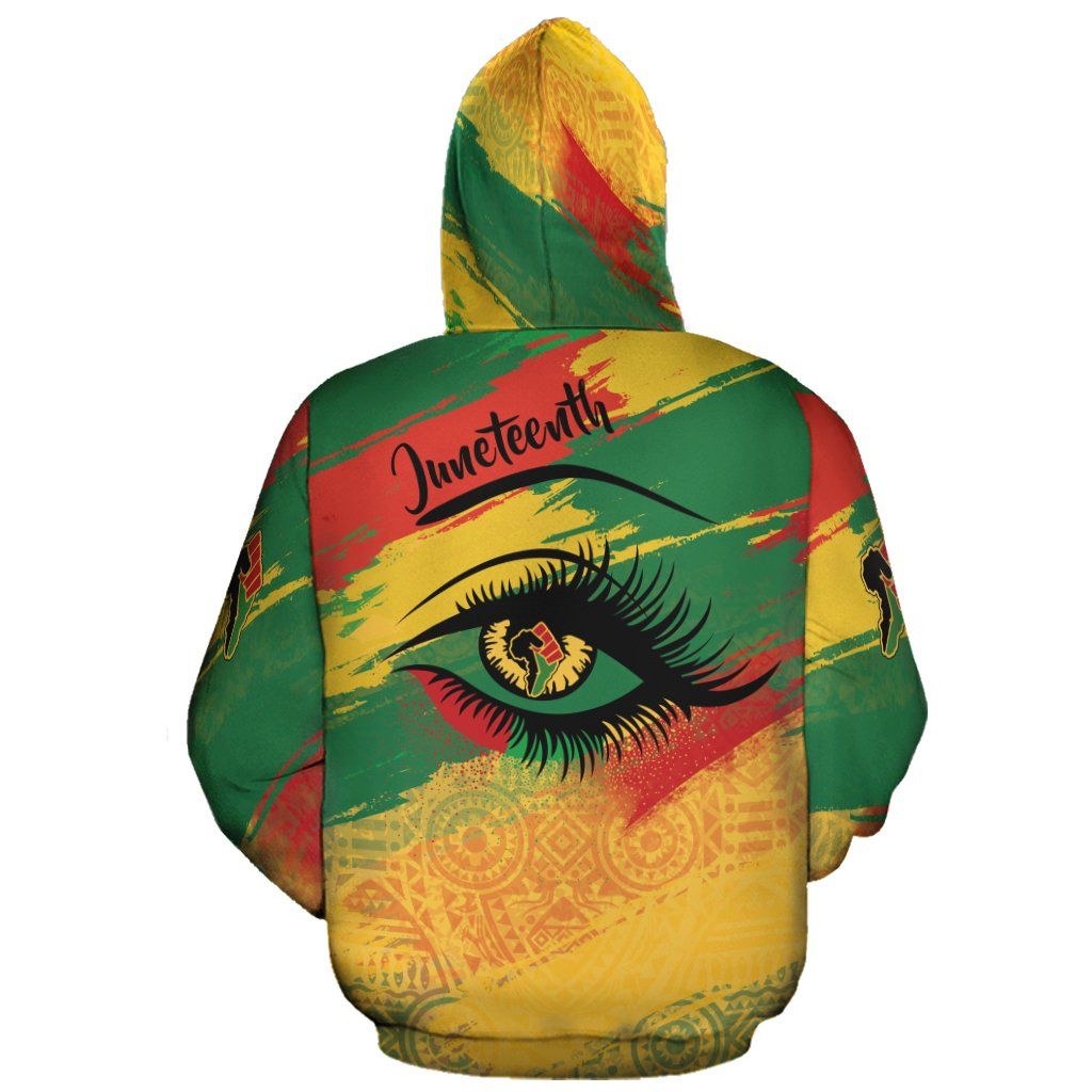Juneteenth Hoodie The Juneteenth Eye Yellow Red Green Hoodie Apparel Adult Unisex Colorful