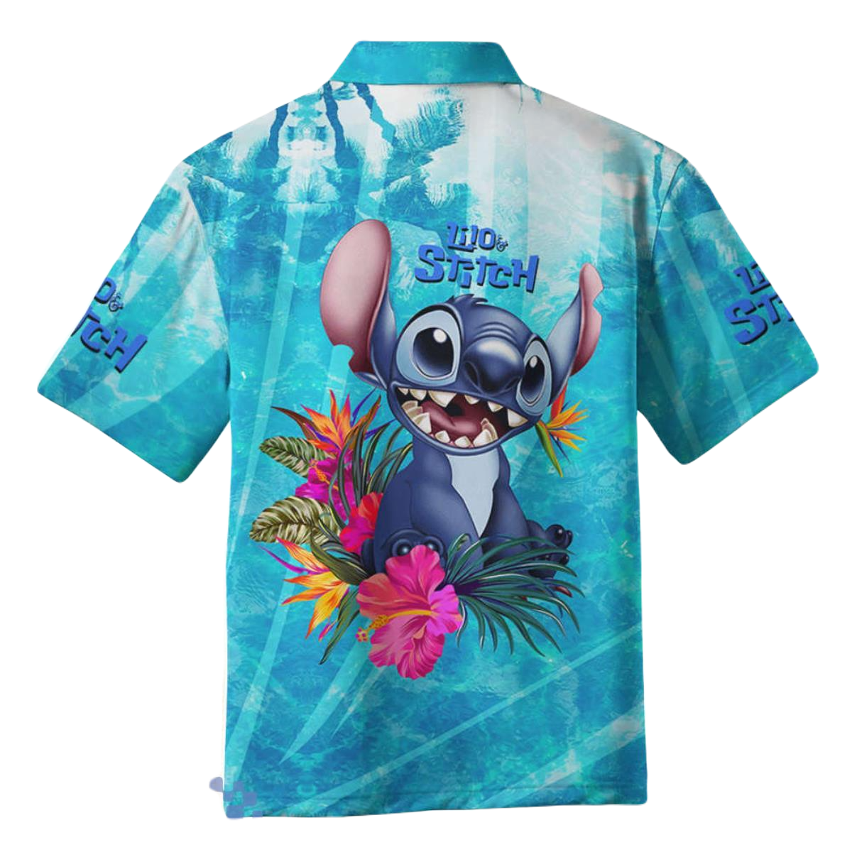 NoClaws Stitch Hawaii Shirt Lilo And Stitch Ocean Aloha Shirt Blue Unisex Adults New Release