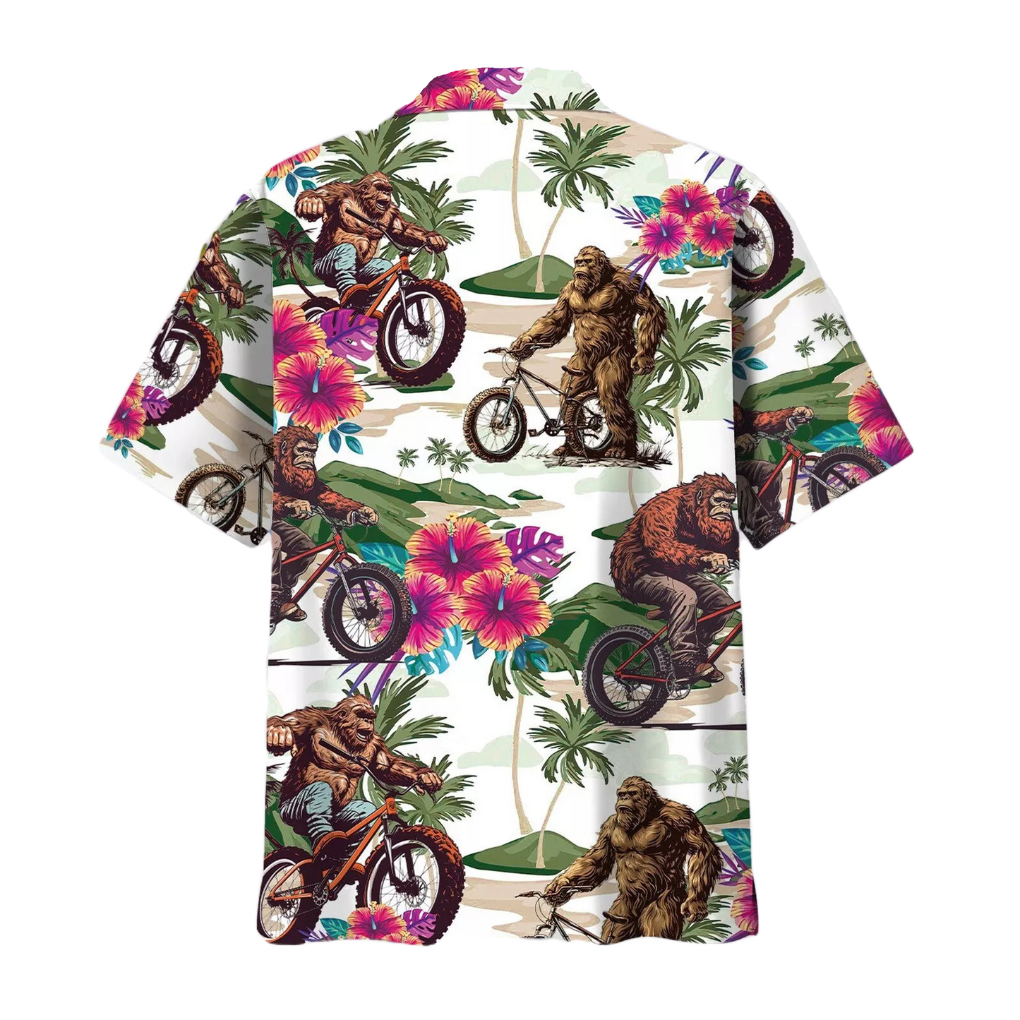 NoClaws Bigfoot Hawaii Shirt Bigfoot And Mountain Bike Summer Hawaiian Shirt Colorful Unisex