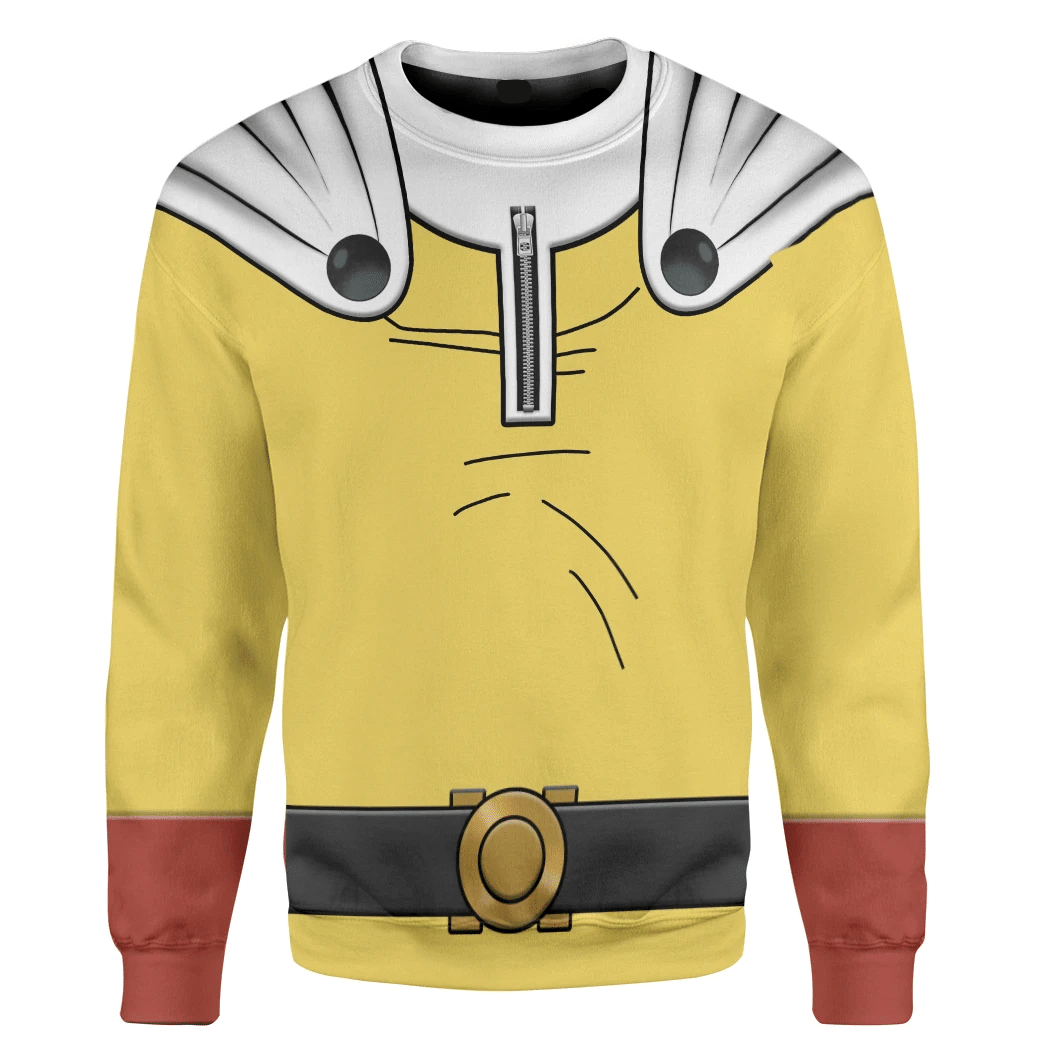 One Punch Man Hoodie Saitama One Punch Man Costume T-shirt White Yellow Unisex Adults New Release
