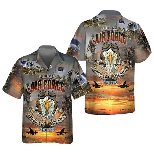 NoClaws Veteran Hawaii Shirt Air Force Veteran Proud To Have Served Hawaiian Shirt Gray Unisex